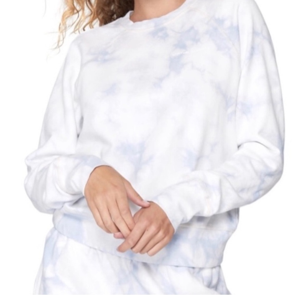 Spiritual Gangster Blue and White Crewneck Sweatshirt - Small